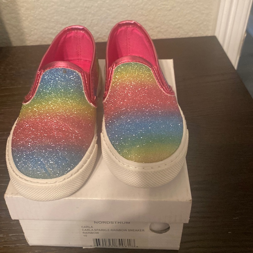 super cute rainbow slide-ons
